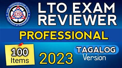 LTO Exam Reviewer • LTO Exam • Tagalog Version • 2023 Updated.